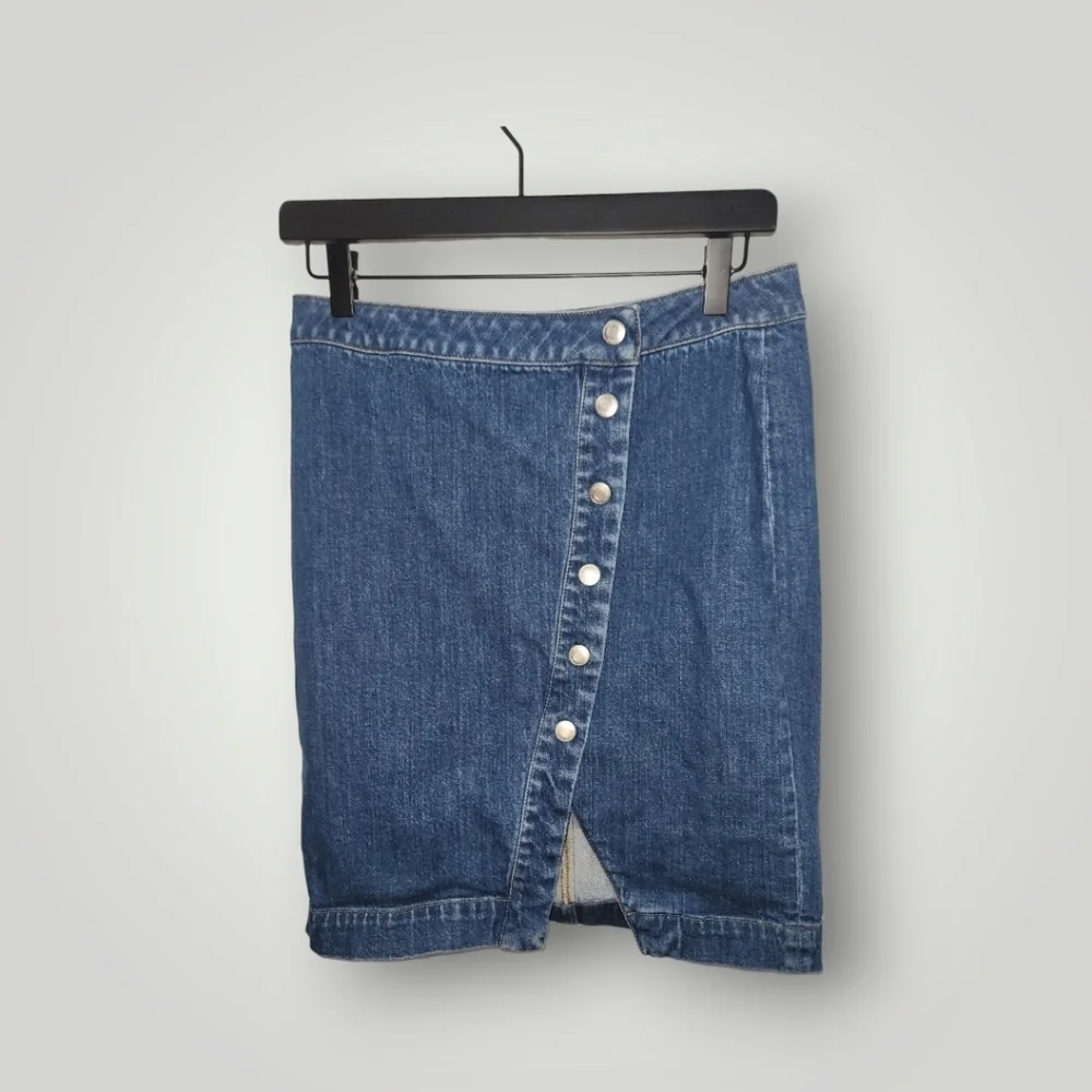 J Crew Women's Button Front Denim Skirt J8173 Size 28